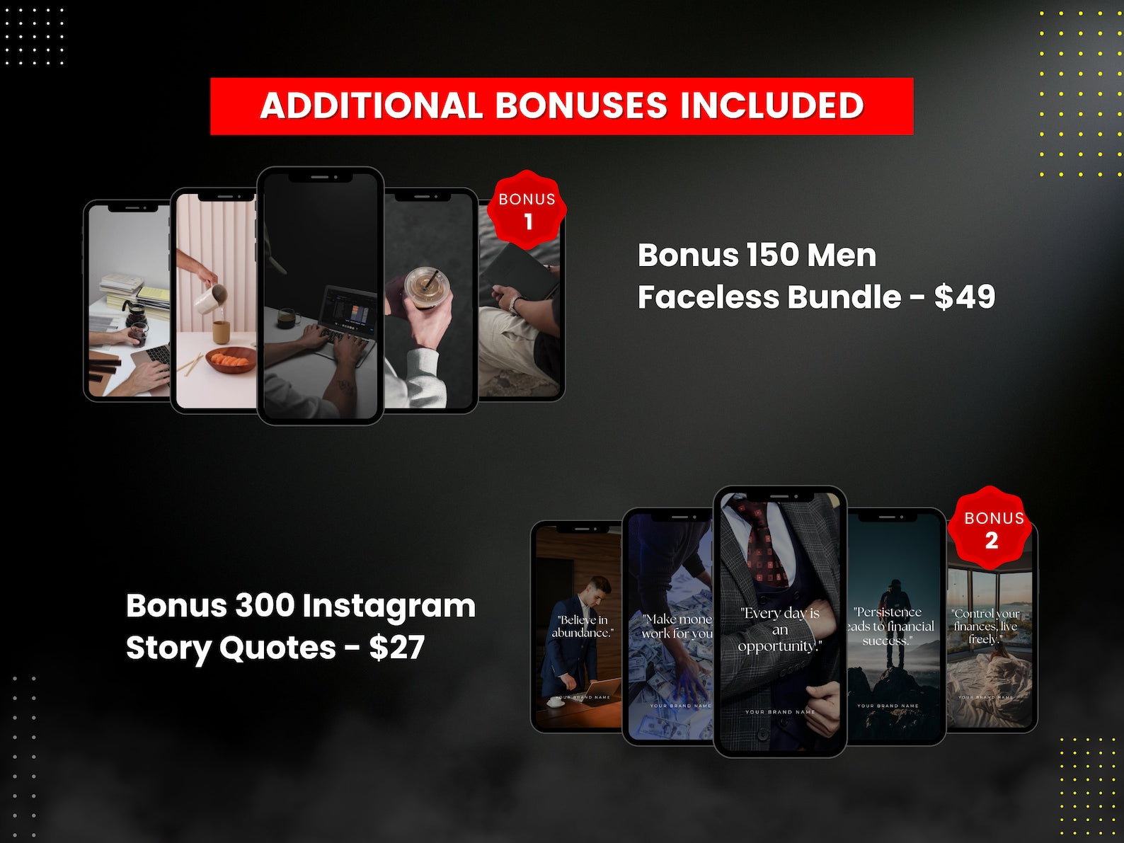Faceless Men Digital Marketing Bundle with MRR | 8 DFY Guides + Canva Templates + Bonus Reels Content | PLR Resell Rights