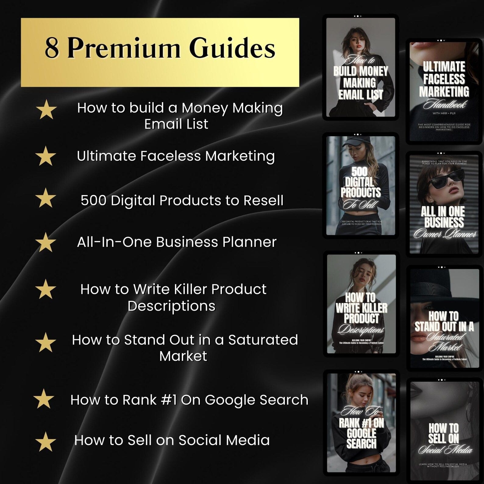 Faceless Digital Empire Bundle – 8 DFY Products + PLR/MRR | Editable Canva Templates for Passive Income