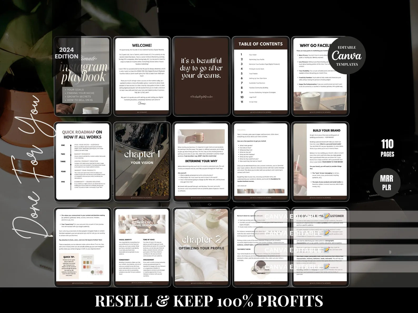 Instagram Marketing Playbook + Canva Templates | DFY Passive Income Ebook with MRR & PLR